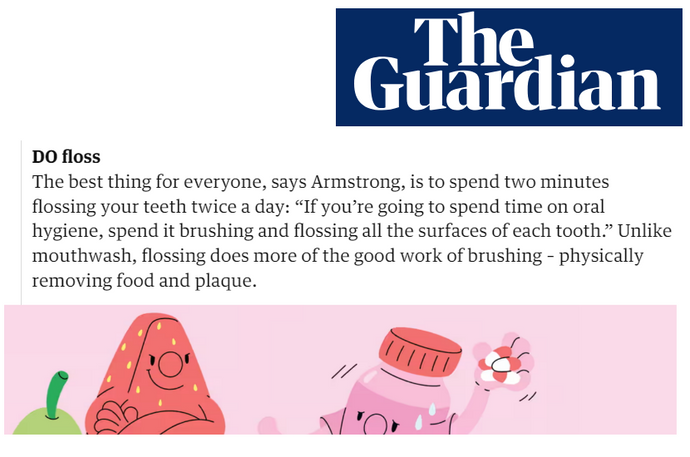 Theguardian.com experts: "Always floss, twice a day" (!!)